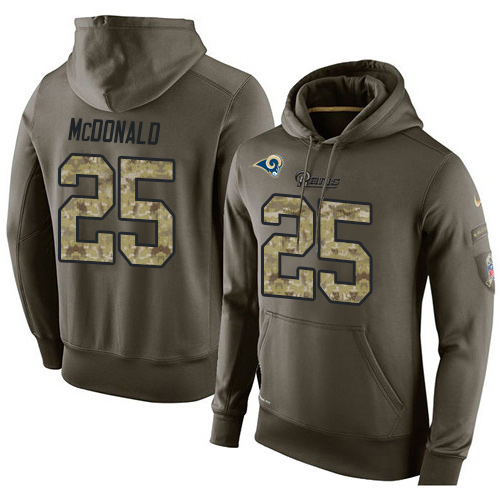 NFL Nike Los Angeles Rams #25 T.J. McDonald Green Salute To Service Men's Pullover Hoodie